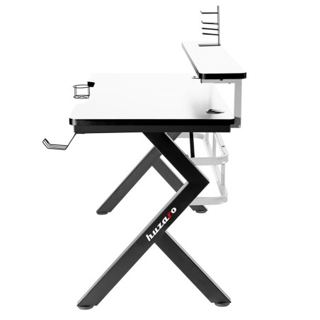 Schreibtisch Gaming Huzaro HZ-Hero 5.0 White Weiß Schwarz Carbonfaser