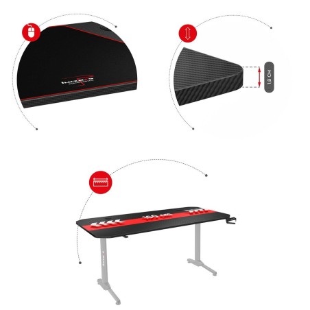 Bureau Gaming Huzaro HZ-Hero 4.7 Zwart Hout MDF 160 x 75 cm