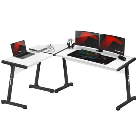 Schreibtisch Huzaro HZ-Hero 6.0 Weiß Stahl Carbonfaser 178 x 4 x 112