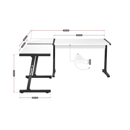 Desk Huzaro HZ-Hero 6.0 White Steel Carbon fibre 178 x 4 x 112 cm 2