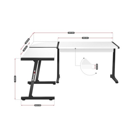 Schreibtisch Huzaro HZ-Hero 6.0 Weiß Stahl Carbonfaser 178 x 4 x 112