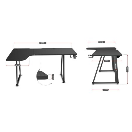 Bureau Huzaro HZ-Hero 7.7 Zwart 160 x 60 cm