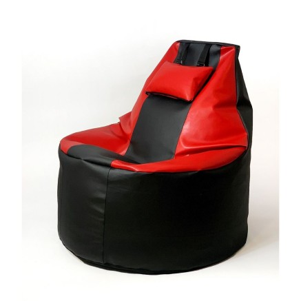 Pouf GO GIFT Noir Rouge Crème Bronze Imitation Cuir 130 x 90 cm 2