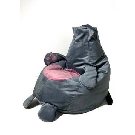 Poef GO GIFT Grijs Oxford Kat 105 x 80 cm
