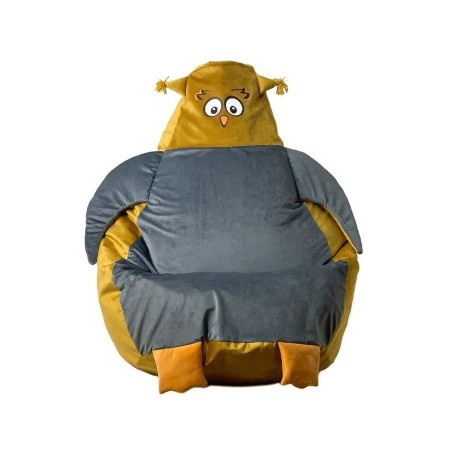 Poef GO GIFT Goud Grijs Fluweel 130 x 90 cm