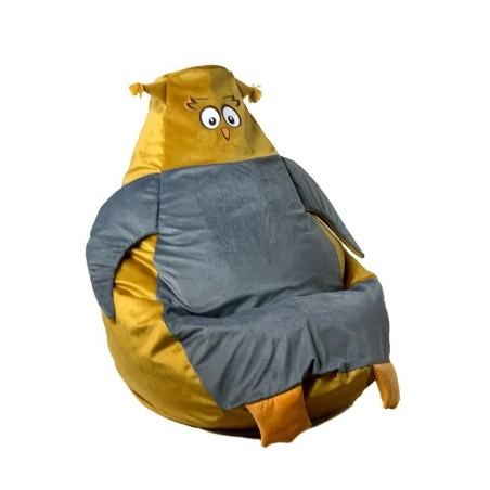 Poef GO GIFT Goud Grijs Fluweel 130 x 90 cm