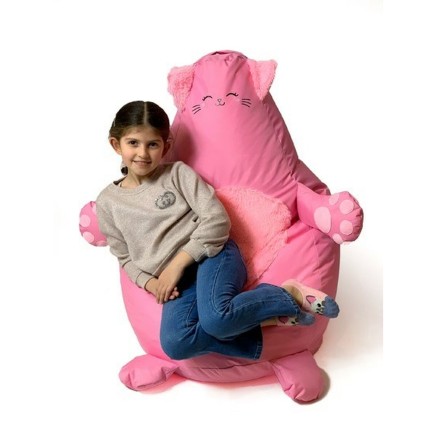 Puff GO GIFT Rosa Oxford Gato 130 x 90 cm 2