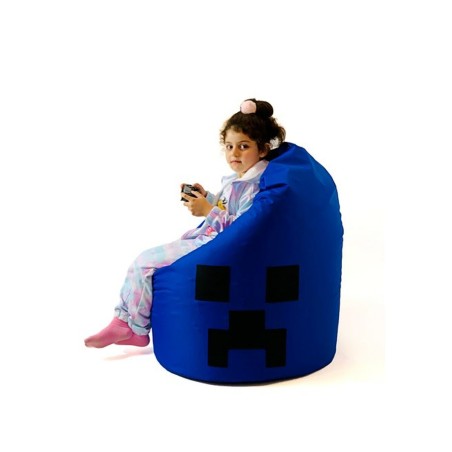 Poef GO GIFT Blauw Oxford minecraft