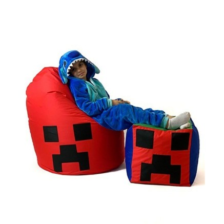 Pouffe GO GIFT Red Oxford minecraft 2