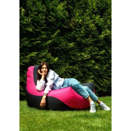 Puff GO GIFT Negro Rosa Oxford tejido antidesgarros 140 x 100 x 100 cm 2
