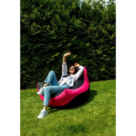 Pouffe GO GIFT Black Pink Oxford tejido antidesgarros 140 x 100 x 100