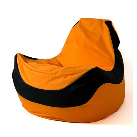 Pouf GO GIFT Noir Orange Oxford tejido antidesgarros 140 x 100 x 100 c