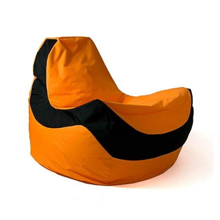 Puff GO GIFT Negro Naranja Oxford tejido antidesgarros 140 x 100 x 100 2