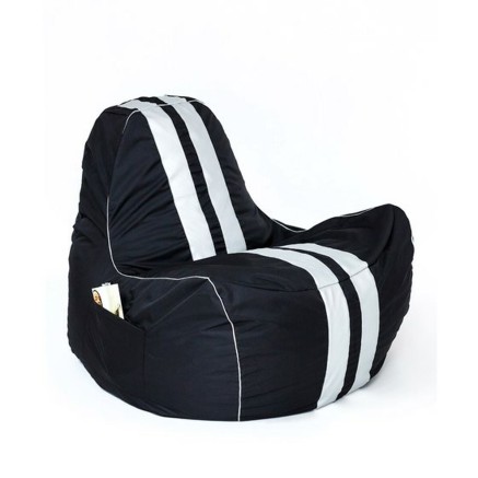 Puff GO GIFT Blanco Negro Oxford tejido antidesgarros 140 x 100 x 100