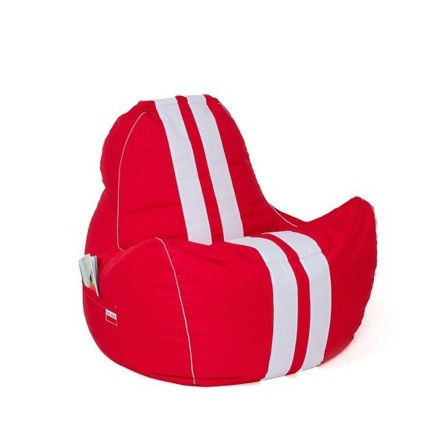 Puff GO GIFT Weiß Rot Oxford tejido antidesgarros 140 x 100 x 100 cm
