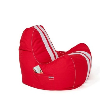 Pouf GO GIFT Blanc Rouge Oxford tejido antidesgarros 140 x 100 x 100 c
