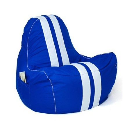 Pouffe GO GIFT Blue White Oxford tejido antidesgarros 140 x 100 x 100