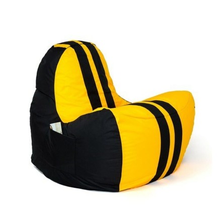 Puff GO GIFT Amarillo Negro Oxford tejido antidesgarros 140 x 100 x 10