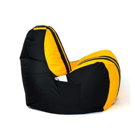 Puff GO GIFT Amarillo Negro Oxford tejido antidesgarros 140 x 100 x 10
