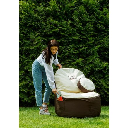 Puff GO GIFT Beige Bronce Oxford tejido antidesgarros 120 x 90 x 90 cm 2