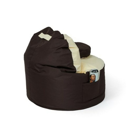 Pouffe GO GIFT Beige Bronze Oxford tejido antidesgarros 120 x 90 x 90
