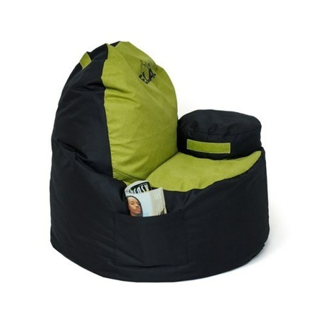 Pouffe GO GIFT Black Olive Oxford tejido antidesgarros 120 x 80 x 80 c