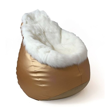 Pouf GO GIFT Blanc Or Oxford tejido antidesgarros 2