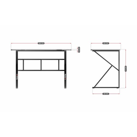 Bureau Gaming Huzaro HZ-Hero 1.6 Black Zwart 120 x 75 x 60 cm