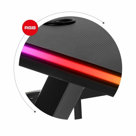 Schreibtisch Gaming Huzaro HZ-Hero 5.0 RGB Schwarz Stahl Carbonfaser 1