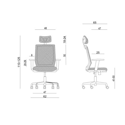 Bureaustoel Unique ESTA FS02-1H Zwart 2