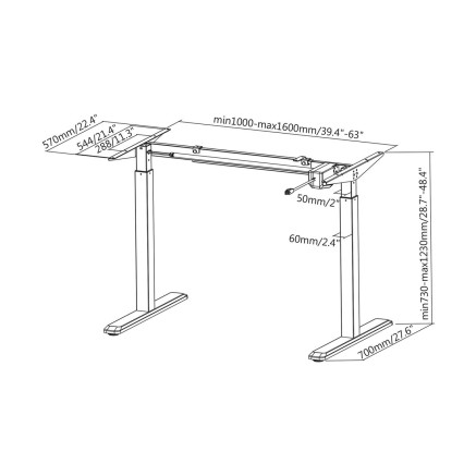 Support de bureau motorisé Aisens DF01B-079 Noir Acier 2