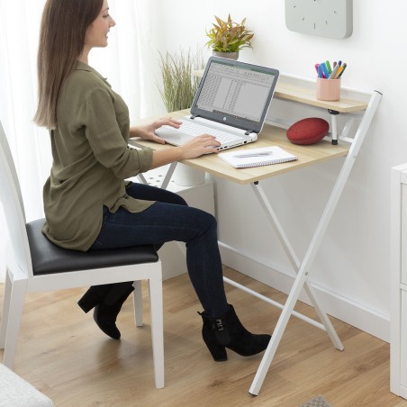 Inklapbaar bureau met schap Tablezy InnovaGoods