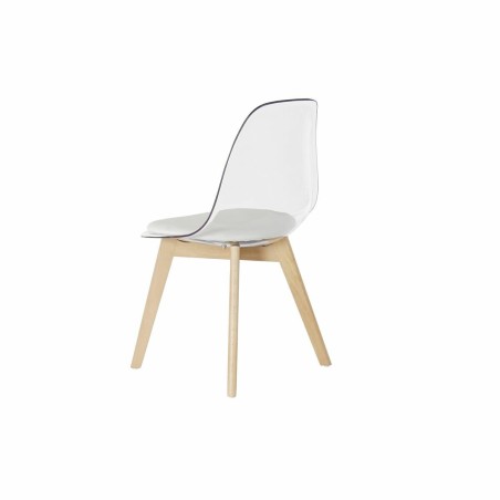 Chaise de Salle à Manger DKD Home Decor Blanc Bois Polycarbonate (Rec