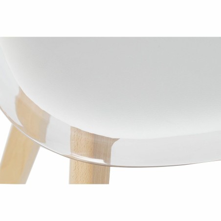 Chaise de Salle à Manger DKD Home Decor Blanc Bois Polycarbonate (Rec