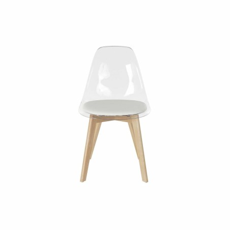 Chaise de Salle à Manger DKD Home Decor Blanc Bois Polycarbonate (Rec