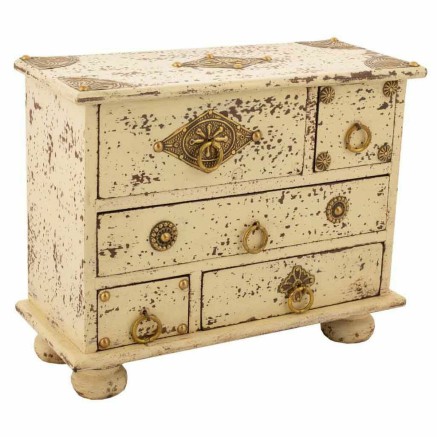 Caja-Joyero Alexandra House Living Crema Madera de mango 10 x 19 x 24