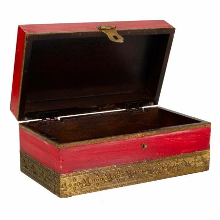 Scatola-Portagioie Alexandra House Living Rosso Ottone Legno di mango