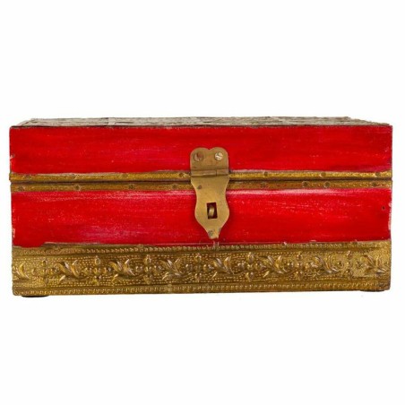 Scatola-Portagioie Alexandra House Living Rosso Ottone Legno di mango