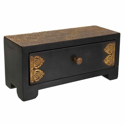 Box-Schmuckkästchen Alexandra House Living Dunkelbraun Messing Farbe