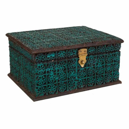 Box-Schmuckkästchen Alexandra House Living türkis Farbe Mango-Holz K