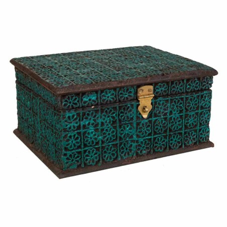 Caja-Joyero Alexandra House Living Turquesa Pintura Madera de mango Re