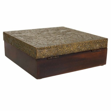 Caja-Joyero Alexandra House Living Marrón oscuro Latón Madera de man