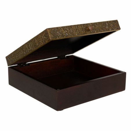 Caja-Joyero Alexandra House Living Marrón oscuro Latón Madera de man