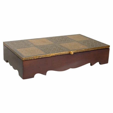 Scatola-Portagioie Alexandra House Living Marrone scuro Ottone Legno d