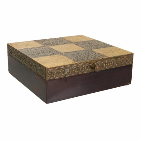 Caja-Joyero Alexandra House Living Marrón oscuro Latón Madera de man