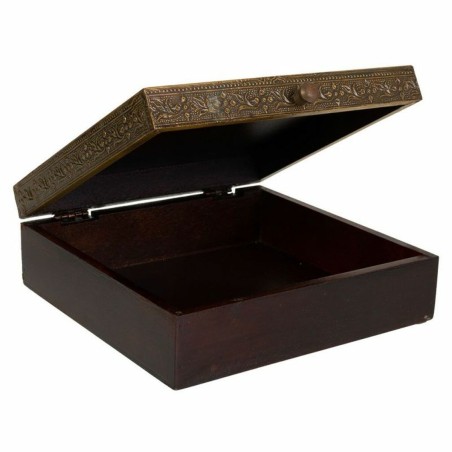 Caja-Joyero Alexandra House Living Marrón oscuro Latón Madera de man