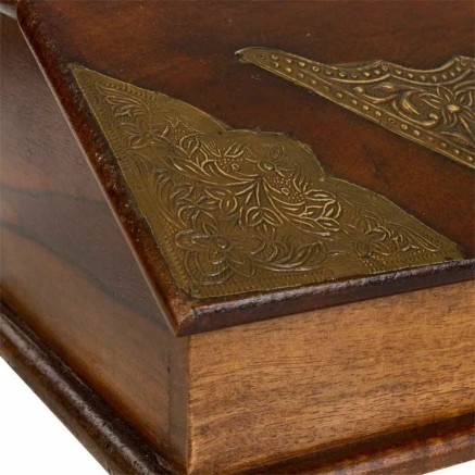 Caja-Joyero Alexandra House Living Marrón oscuro Latón Madera de man 2