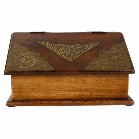 Caja-Joyero Alexandra House Living Marrón oscuro Latón Madera de man