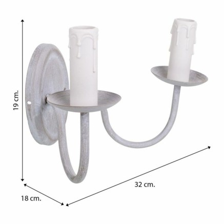 Lampada da Parete Alexandra House Living Bianco Grigio 220-240 V 19 x 2