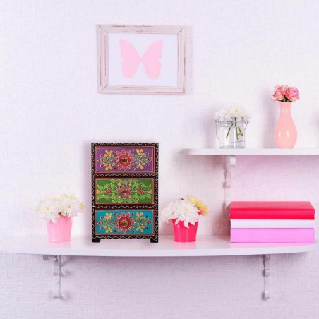 Jewelry box Alexandra House Living Paint MDF Wood 11 x 28 x 19 cm 3 dr